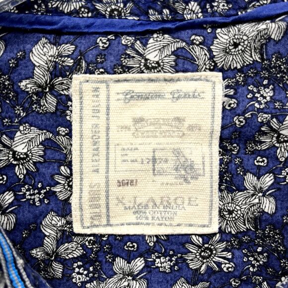 Alexander Jordan Shirt Mens‎ XL Blue Floral Long Sleeves Casual Button Down - Picture 10 of 15